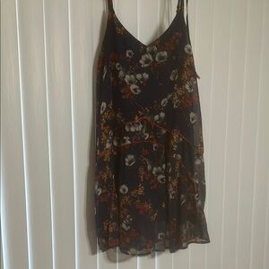 Mossimo Supply Co. Floral Midi Dress - Black and Orange